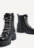 Linzi Lacey Black Faux Leather Military Style Boot - Size 3 Image 5