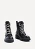 Linzi Lacey Black Faux Leather Military Style Boot - Size 3 Image 3