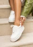 Linzi Harlem White Faux Leather Platform Trainer - Size 5 Image 1