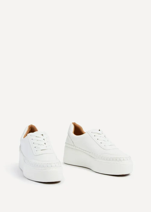 Linzi Harlem White Faux Leather Platform Trainer - Size 5 Image 3