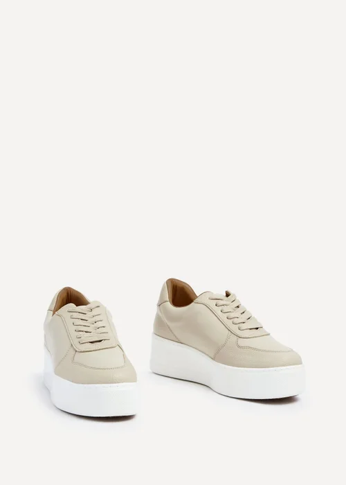Linzi Twiggy Sand Faux Leather Platform Trainer - Size 4 Image 3