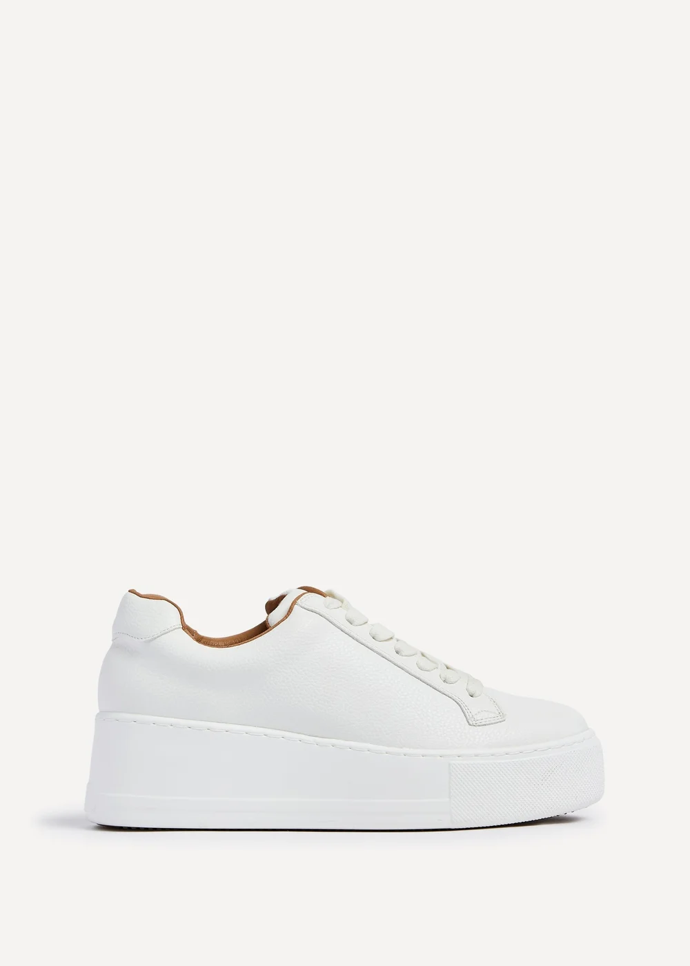 Linzi Twyla White Faux Leather Platform Trainer - Size 4 Image 2