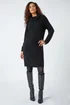 Roman Black Roll Neck Knitted Jumper Dress - Size 12 Image 2