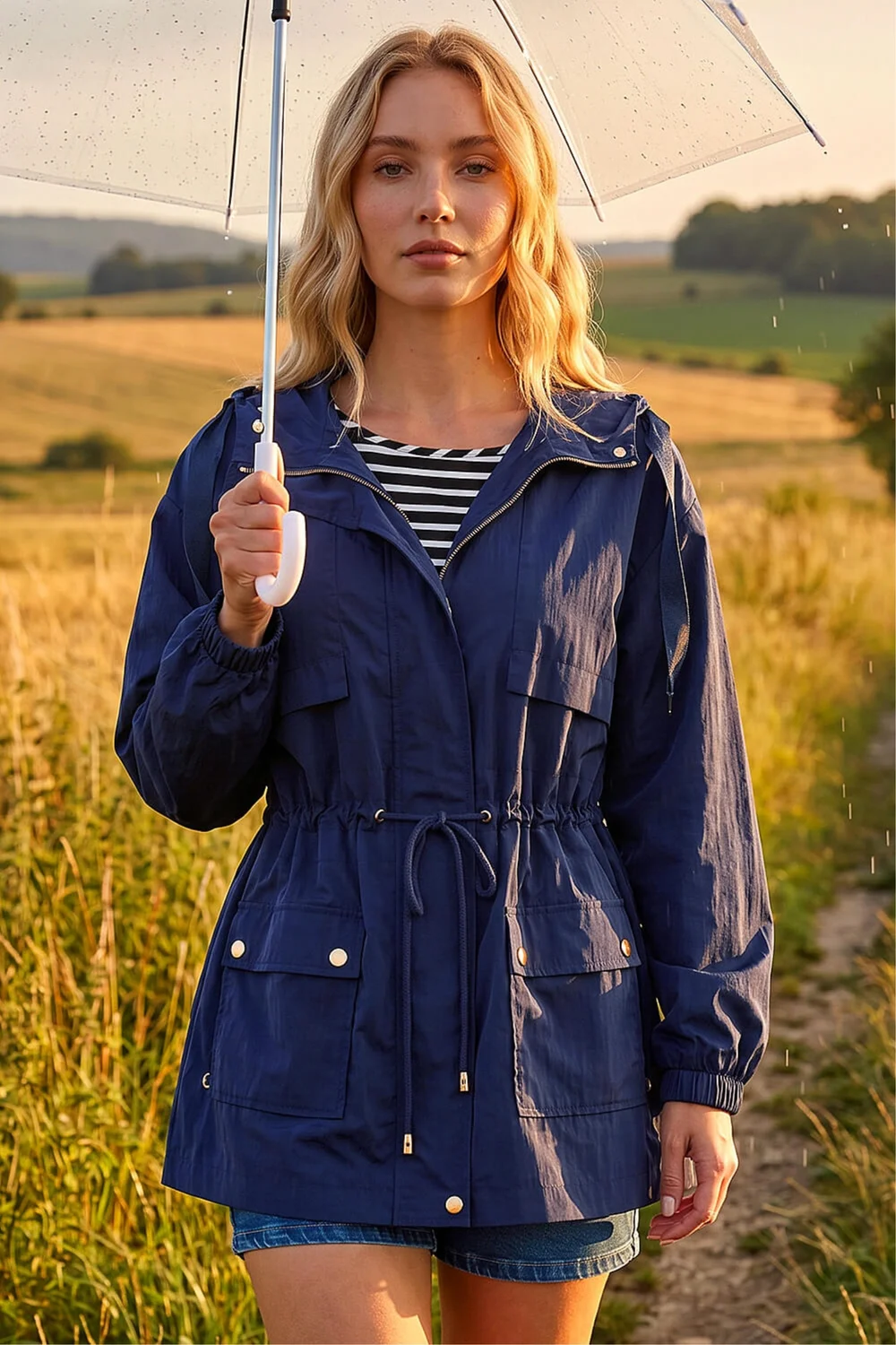 Roman Navy Shower Resistant Rain Jacket - 16 Image 2