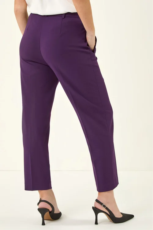 Roman Plum Short Straight Leg Stretch Trouser - 16 Image 3