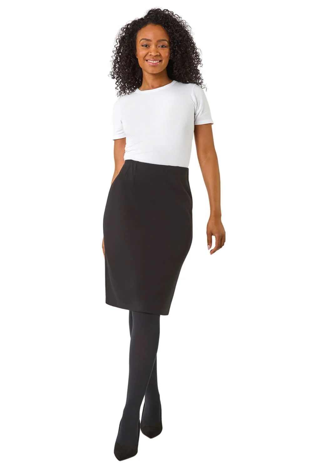 Roman Black Petite Stretch Pencil Skirt - 8 Image 3