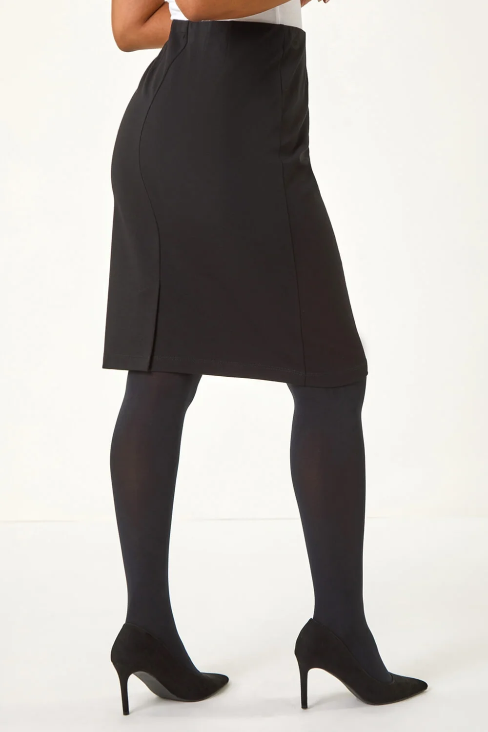 Roman Black Petite Stretch Pencil Skirt - 8 Image 2