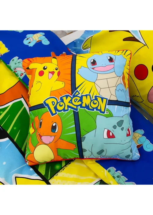 Pokemon Multi Colour Retro Square Cushion (40x40cm) - One Size Image 4