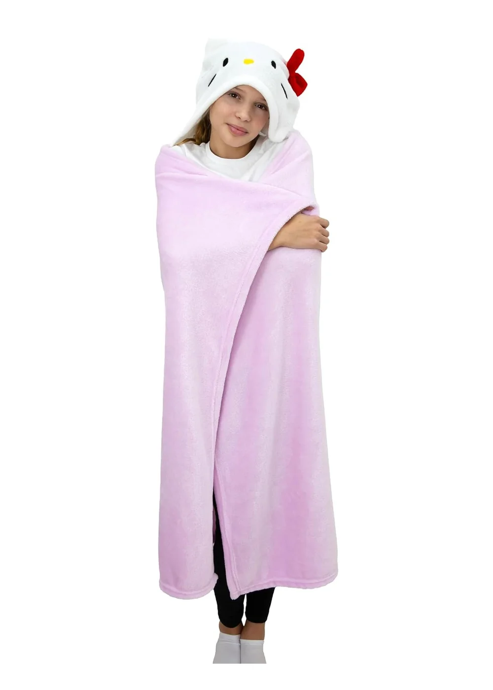 Hello Kitty Pink 3D Hooded Wearable Throw - One Size Image 2