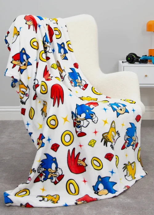 Sonic Multi Colour Liquid Rotary Fleece Throw - One Size Image 1
