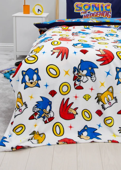 Sonic Multi Colour Liquid Rotary Fleece Throw - One Size Image 3