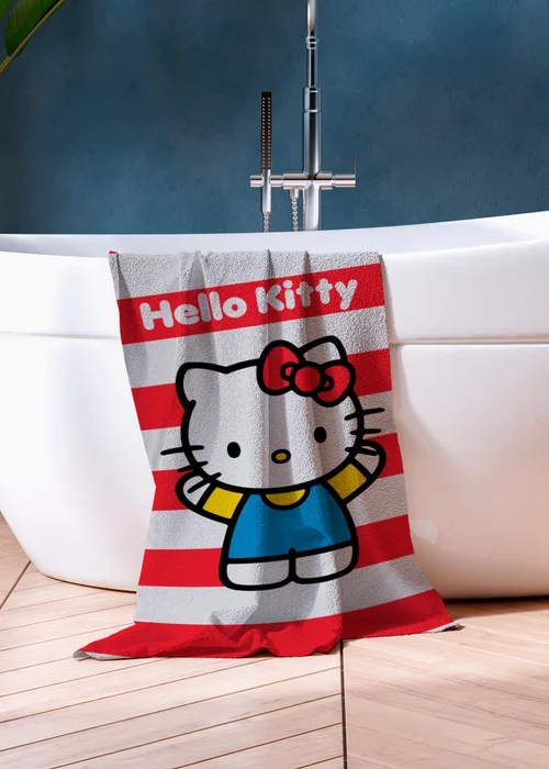 Hello Kitty Red Stripe Beach Towel - One Size Image 4