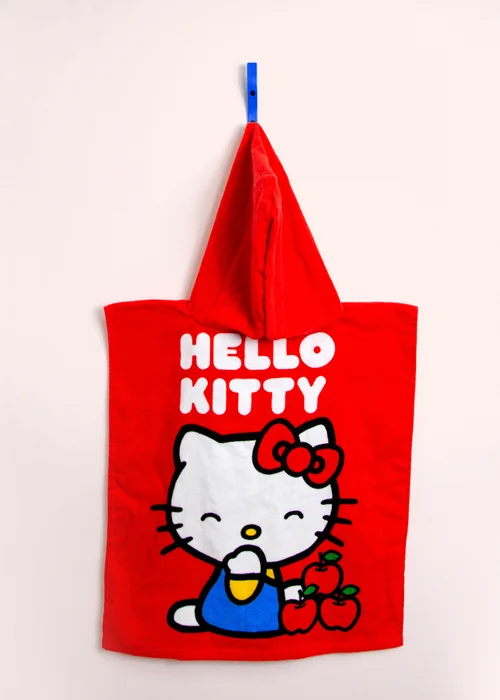 Hello Kitty Red Cheeky Poncho Towel - One Size Image 2