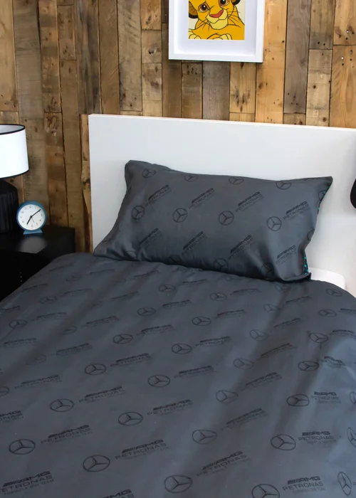 Mercedes Grey Stealth Reversible Polycotton Duvet Set - Single Image 4