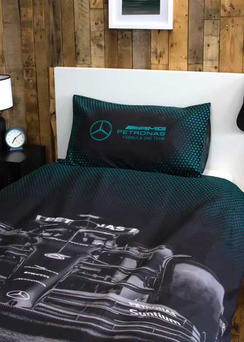 Mercedes Grey Stealth Reversible Polycotton Duvet Set - Single Image 3