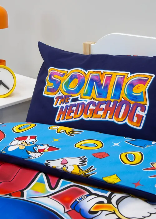 Sonic Multi Colour Liquid Reversible Polycotton Duvet Set - Single Image 3