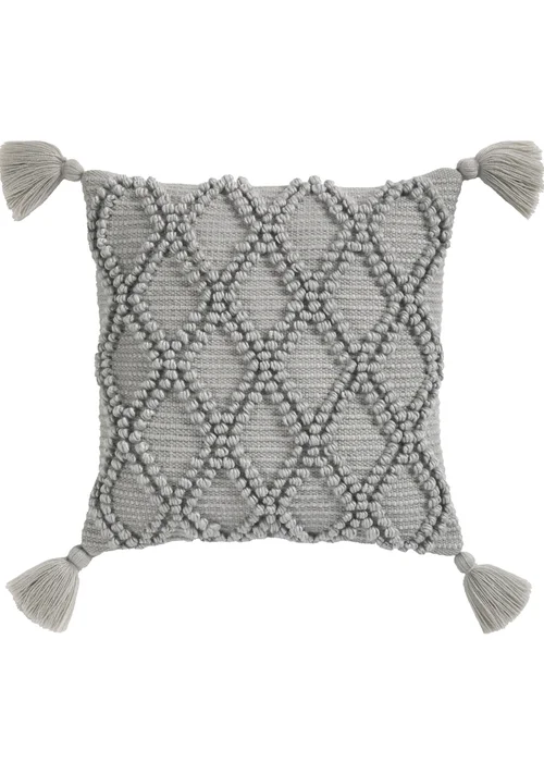 Drift Home Alda Outdoor Tasselled Grey Filled Cushion - 43W X 43D Image 2