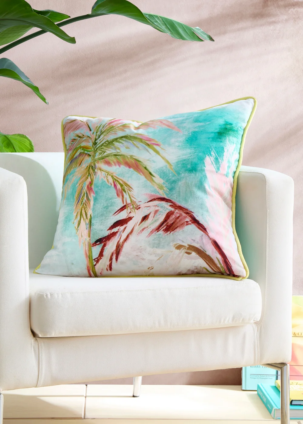 Appletree Style Leilani Velvet Green Filled Cushion - 55 x 55cm Image 1