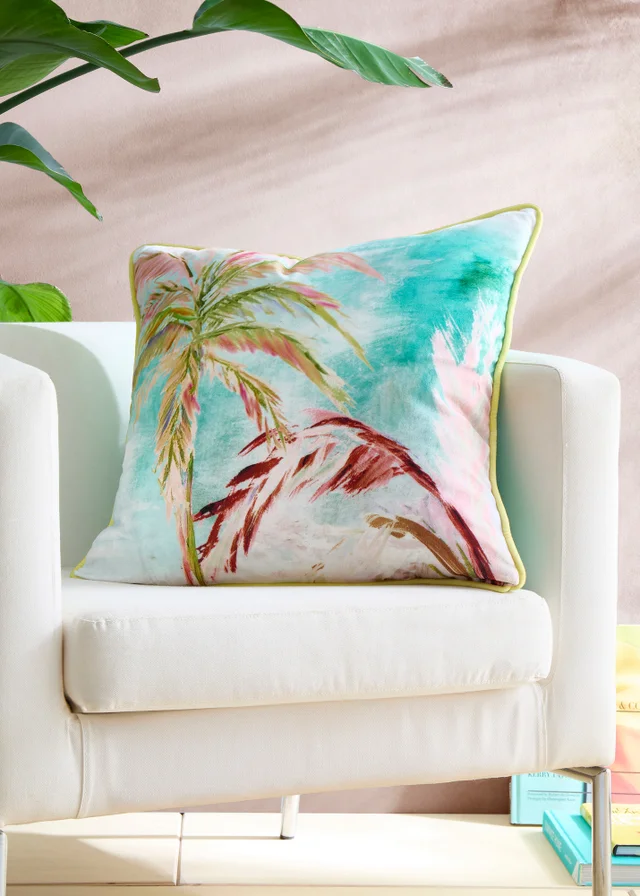 Appletree Style Leilani Velvet Green Filled Cushion