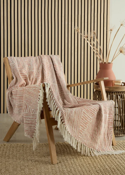 Appletree Loft Myan Tasselled Terracotta Throw - 130 x 180cm Image 1