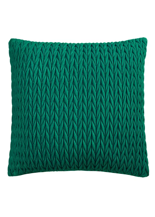 Laurence Llewelyn-Bowen Amory Velvet Green Filled Cushion - 43W X 43D Image 2