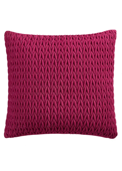 Laurence Llewelyn-Bowen Amory Velvet Fuschia Filled Cushion - 43W X 43D Image 2