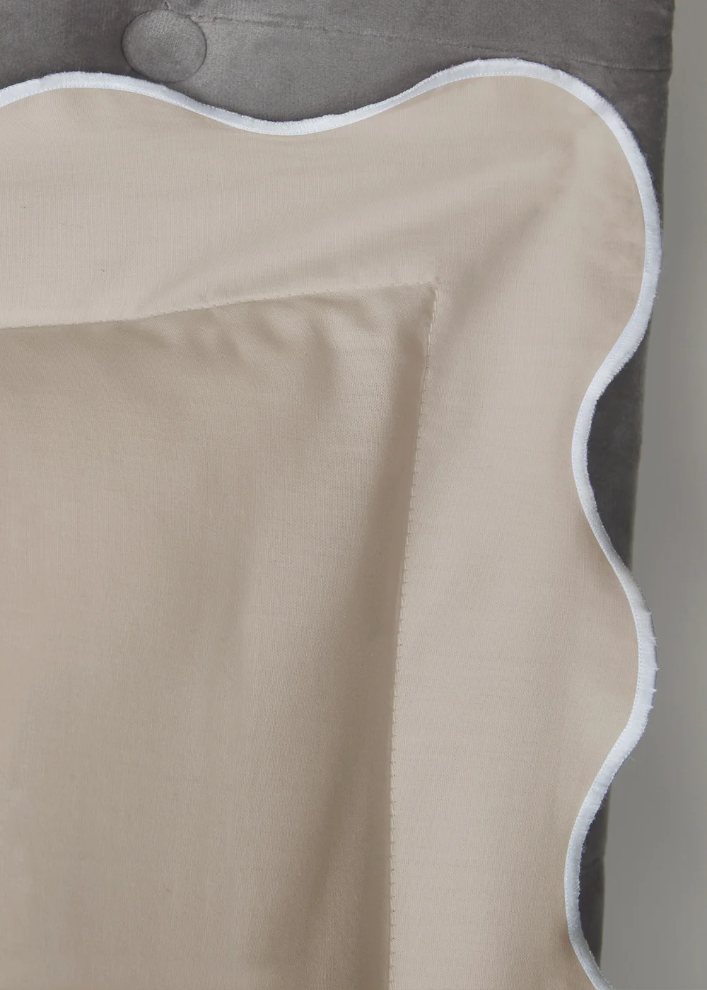 Appletree Boutique Scallop Edge Natural Duvet Cover Set - Double Image 2