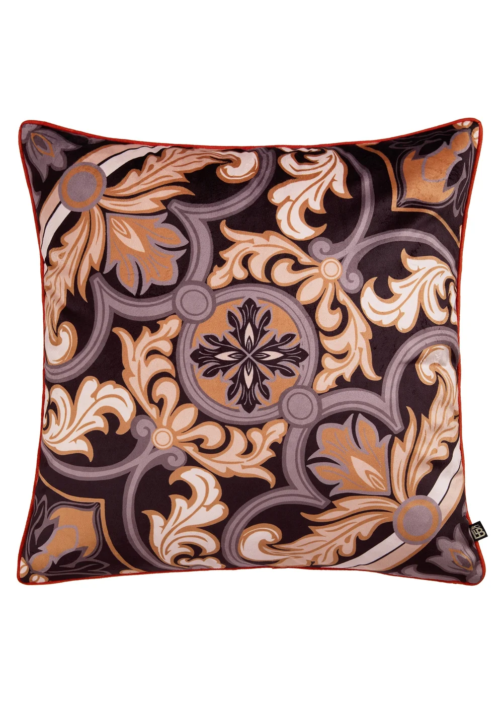 Laurence Llewelyn-Bowen Festivo Velvet Black Filled Cushion - 55 x 55cm Image 2