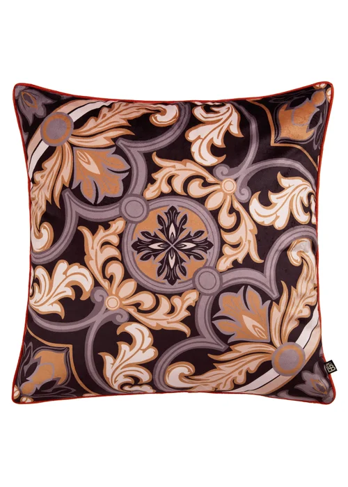 Laurence Llewelyn-Bowen Festivo Velvet Black Filled Cushion - 55 x 55cm Image 2