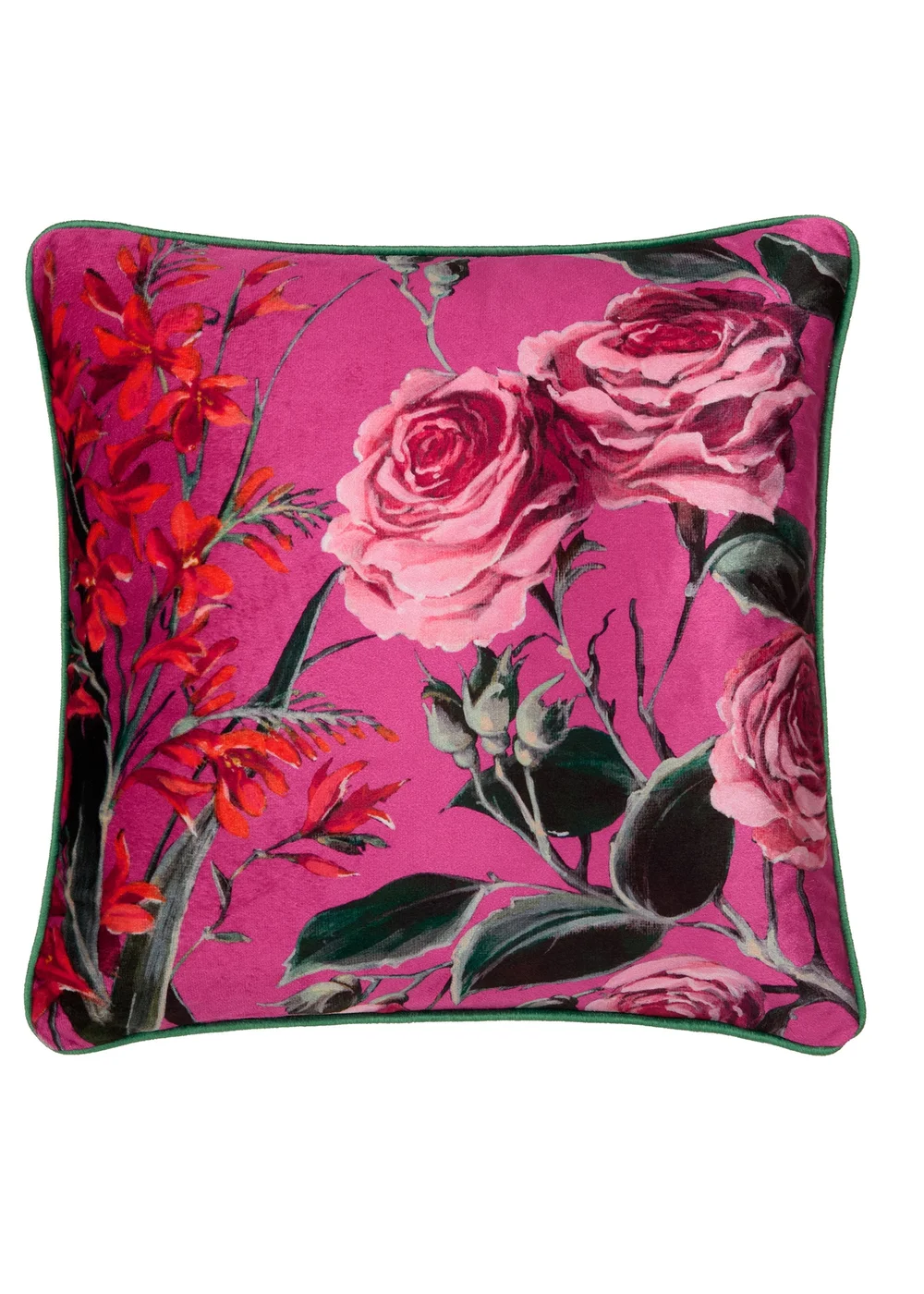 Laurence Llewelyn-Bowen Cotswold Fantasia Dawn Velvet Pink Filled Cushion - 43W X 43D Image 2