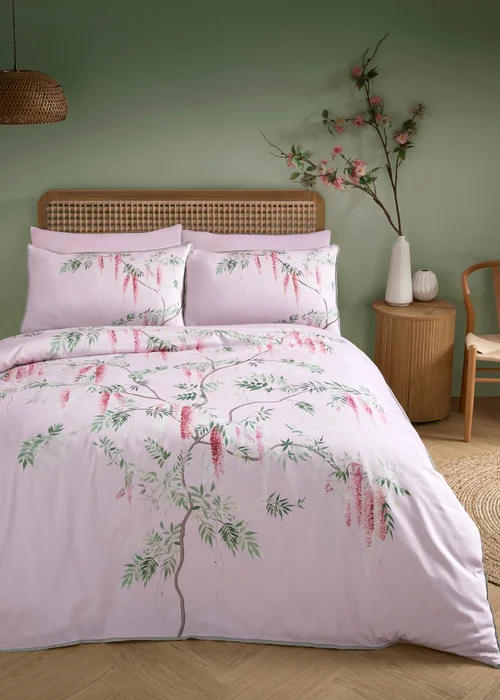 Soiree Enya Digitally Printed Pink Duvet Cover Set - Double Image 4