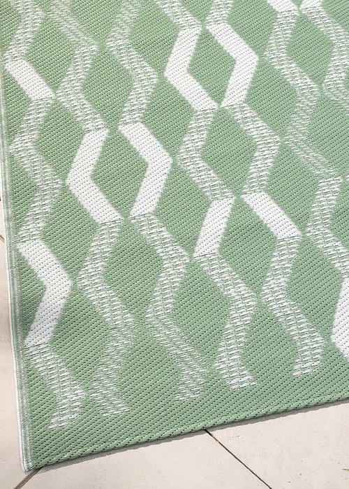 Fusion Rico Outdoor UV Resistant Green Outdoor Rug - 120 x 170 Image 2