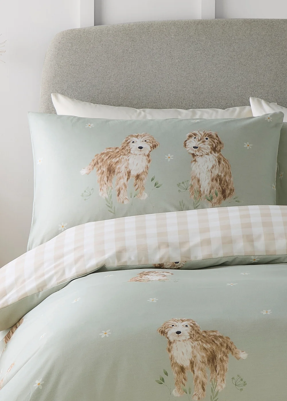 Fusion Hattie The Cockapoo Reversible Green Duvet Cover Set - Single Image 2