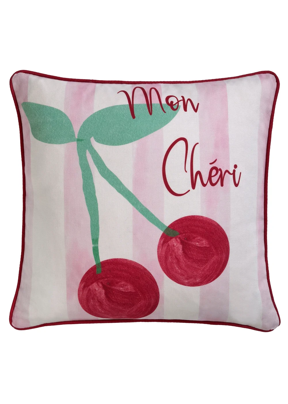 Fusion Cherry Reversible Pink Filled Cushion - 43W X 43D Image 2