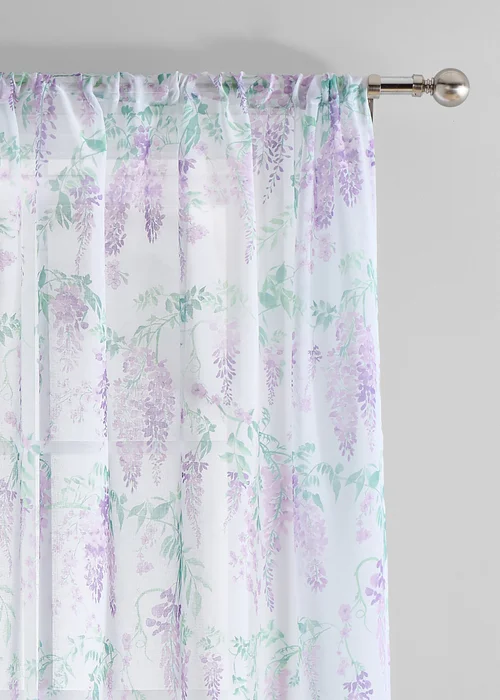 Dreams & Drapes Design Wisteria Lilac Voile Panel - 55W X 48D (140x122cm) Image 2