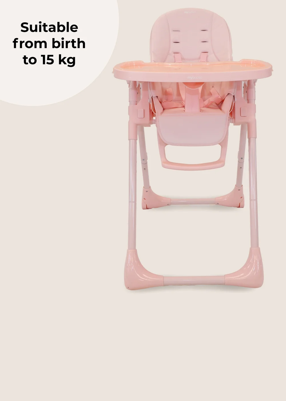 My Babiie Pastel Pink Luxe Highchair - One Size Image 2