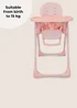 My Babiie Pastel Pink Luxe Highchair - One Size Image 2