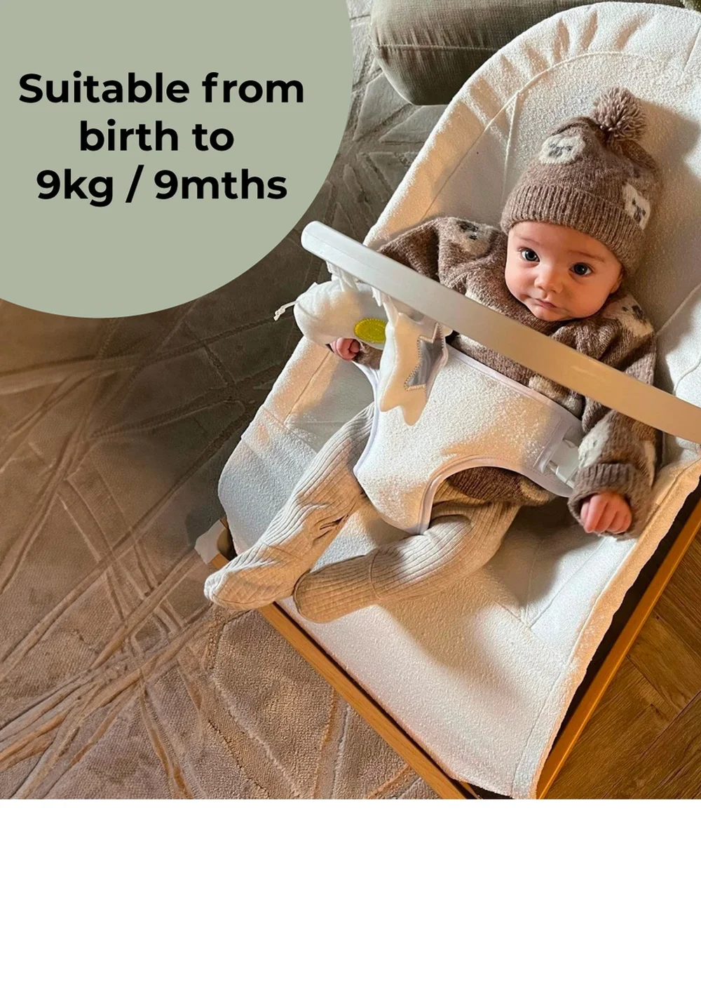 My Babiie Cream Baby Bouncer - One Size Image 2