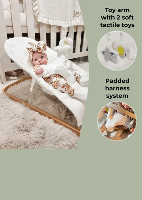 My Babiie Cream Baby Bouncer - One Size Image 4
