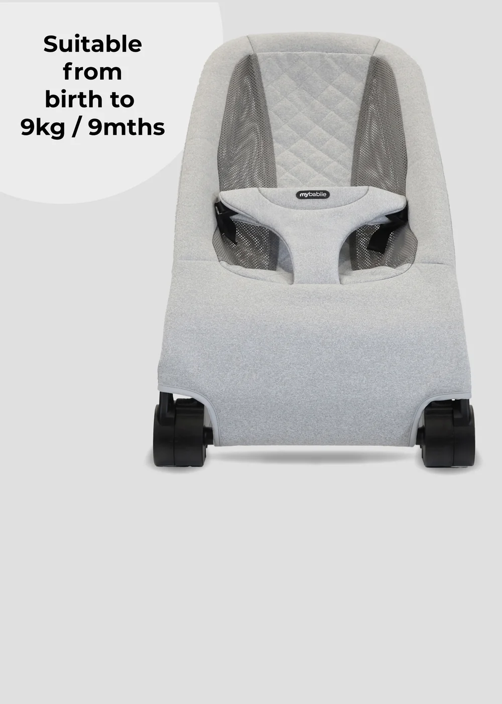 My Babiie Grey Reclining Baby Bouncer - One Size Image 2