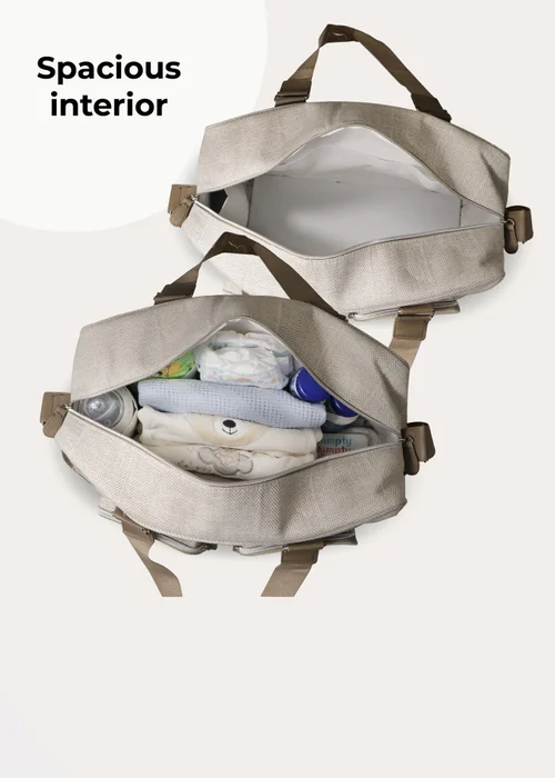 My Babiie Beige Herringbone Deluxe Changing Bag - One Size Image 2