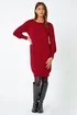 Roman Red Button Detail Knitted Jumper Dress - Size 10 Image 2