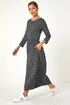 Roman Grey Geometric Pocket Stretch Midi Dress - 16 Image 3