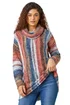 Roman Multi Boucle Stripe Cowl Neck Jumper - Size 10 Image 1