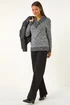 Roman Charcoal Textured Overlap Jumper - Size 18 Image 2