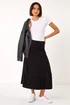 Roman Black A-Line Pull On Stretch Skirt - Size 14 Image 3