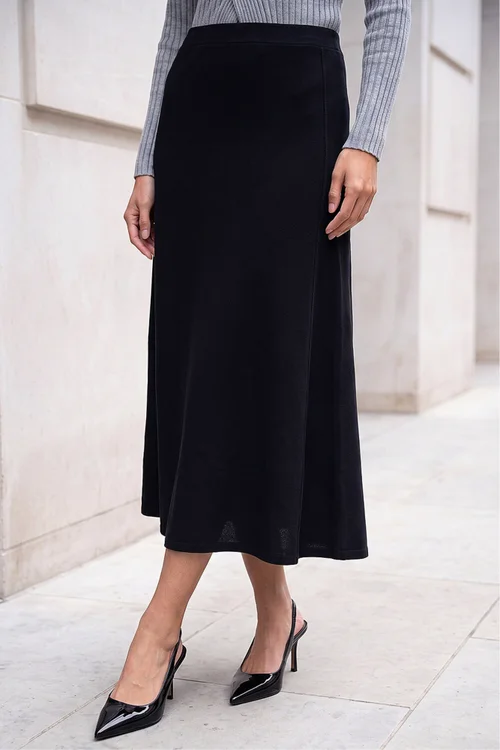 Roman Black A-Line Pull On Stretch Skirt - 14 Image 1