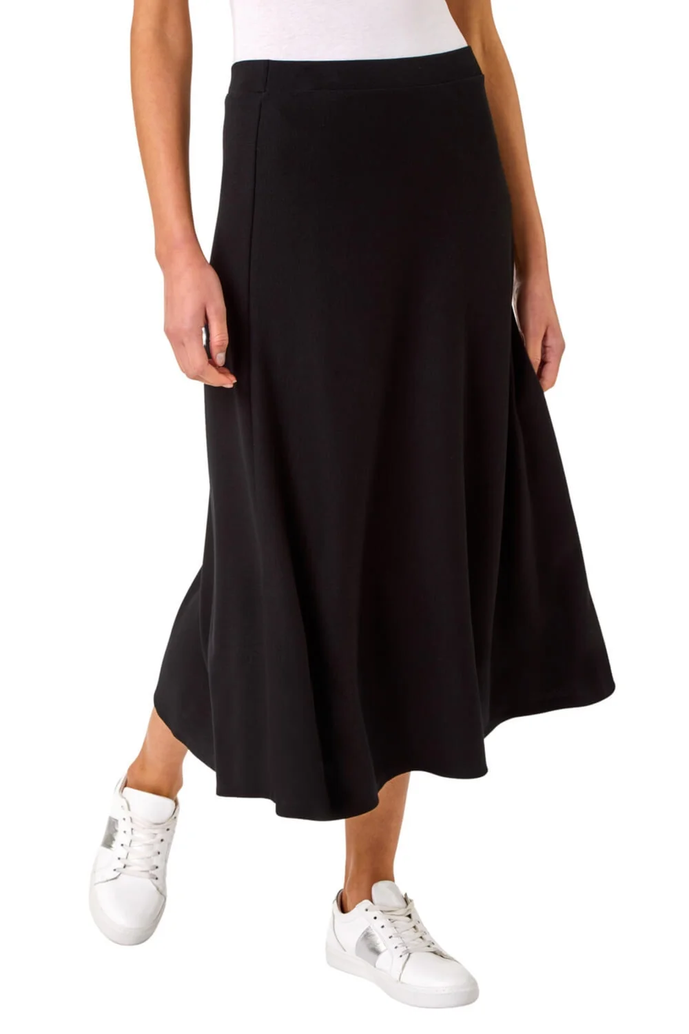 Roman Black A-Line Pull On Stretch Skirt - Size 14 Image 1