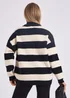 Gini London Mono Stripe Oversized Button Through Cardigan - Medium/Large Image 1