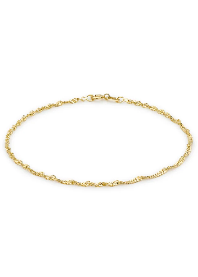 Golden Moments 9ct Yellow Gold Diamond Cut 30 Twist Curb Bracelet